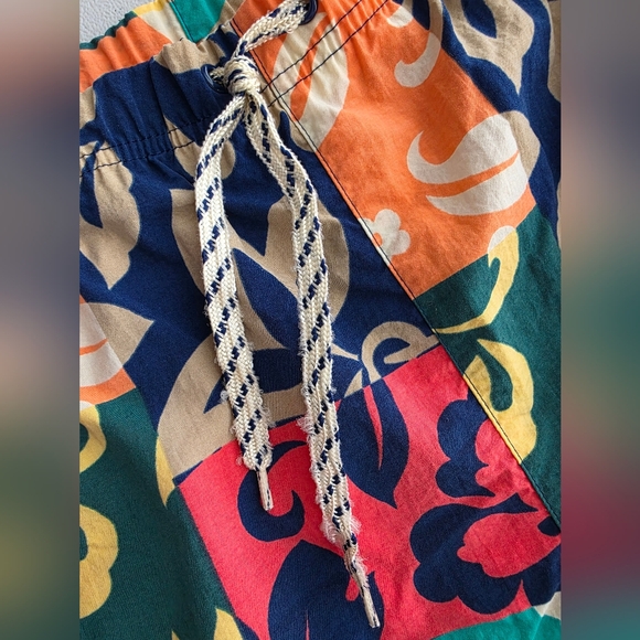 Vibrant Retro Y2K Tropical Patchwork Floral Swim Trunks - Dopamine Dressing - Picture 10 of 13